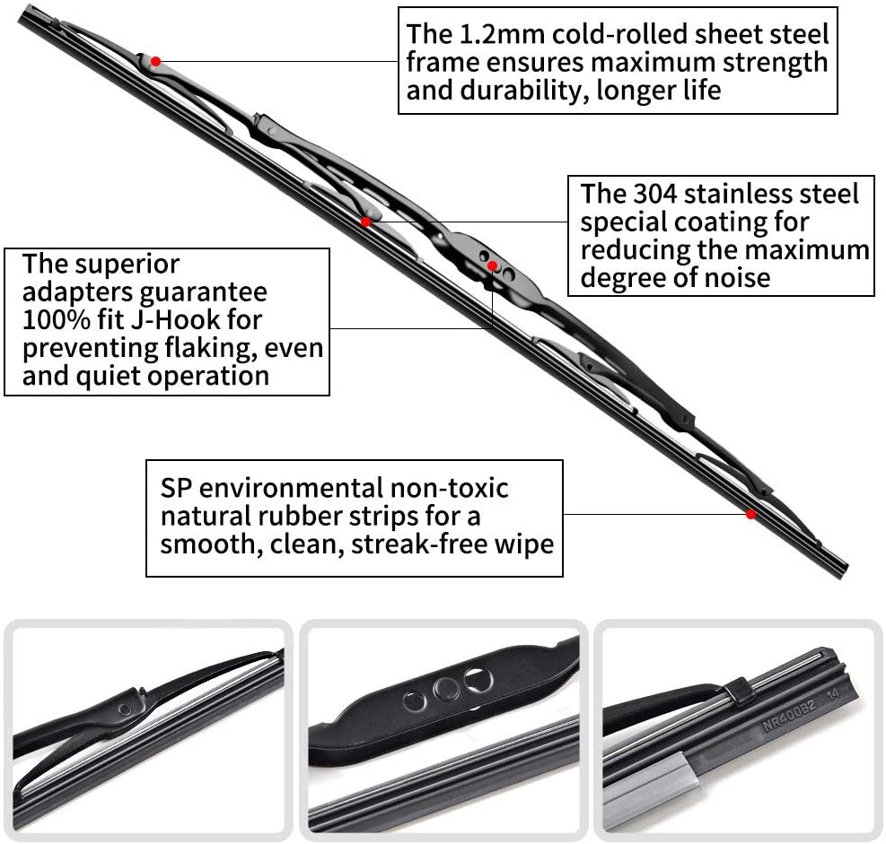 Replacement for Jeep Wrangler Windshield Wiper Blades - 16"+16" Front Window Wiper - fit 2018-2018 Vehicles - OTUAYAUTO Factory Aftermarket