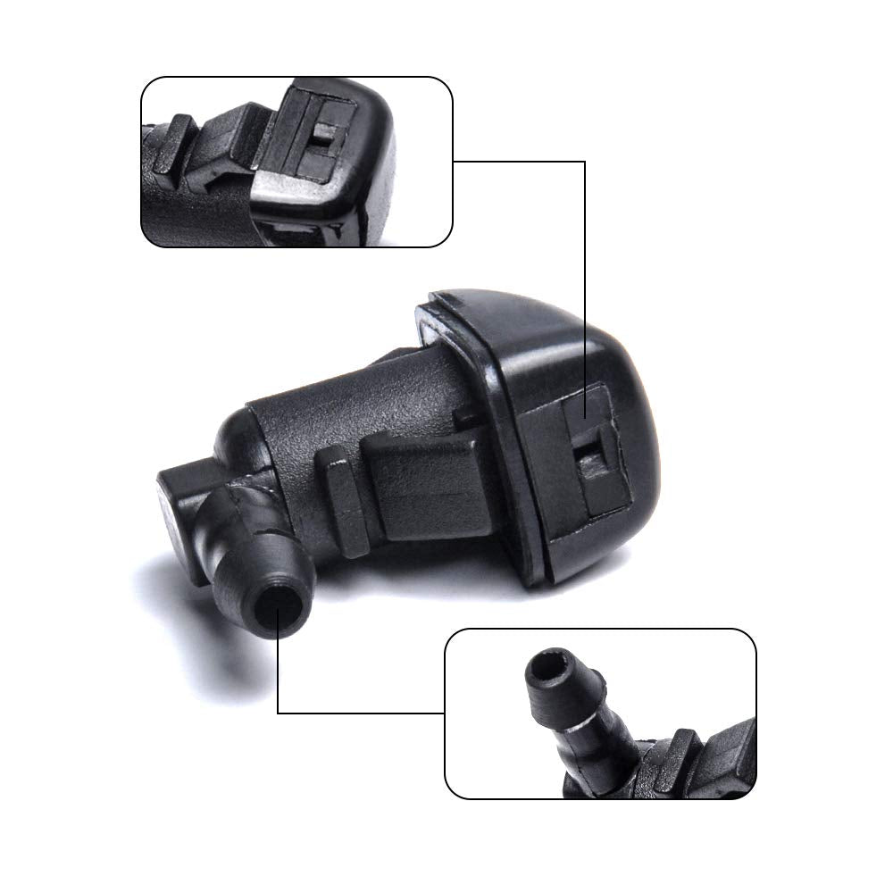 OTUAYAUTO Front Windshield Washer Nozzles - for 08-11 Ford Focus, 07-11 Ford Edge, 07-10 Lincoln MKX Base Sport Premium Sport - Replaces OEM #: 8S4Z-17603-AA, 7T4Z-17603-A, Spray Jet Kit (pack of 2)