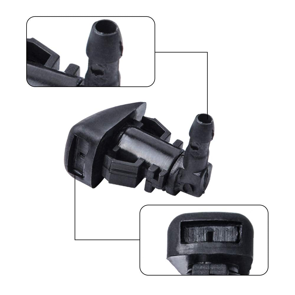 OTUAYAUTO Front Windshield Washer Nozzles - for 2008-2012 Ford Fusion Mercury Milan Lincoln MKZ - Replaces OEM : 8E5Z17603A, Spray Jet Kit (pack of 2)