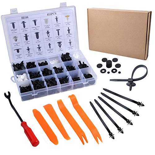 OTUAYAUTO 435 Pcs Car Retainer Clips & Plastic Fasteners Kit