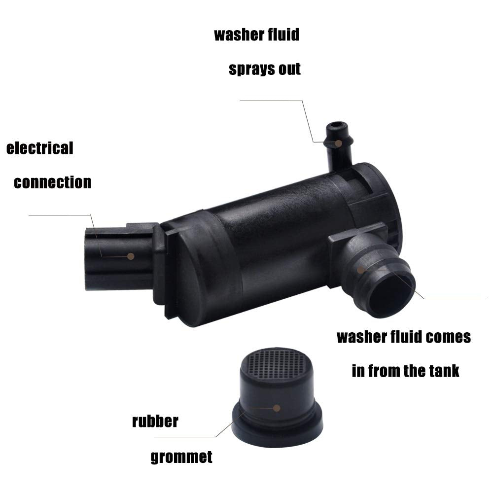 Windshield Washer Pump for Ford, Lincoln, Mazda, Mercury - OTUAYAUTO Factory OE Style with Grommet 7L8Z-17664-A