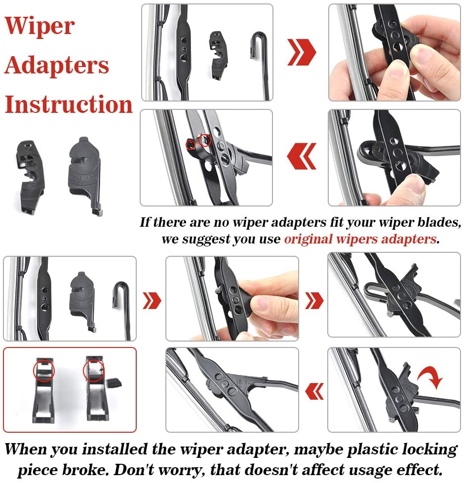 Replacement for Jeep Wrangler Windshield Wiper Blades - 16"+16" Front Window Wiper - fit 2018-2018 Vehicles - OTUAYAUTO Factory Aftermarket