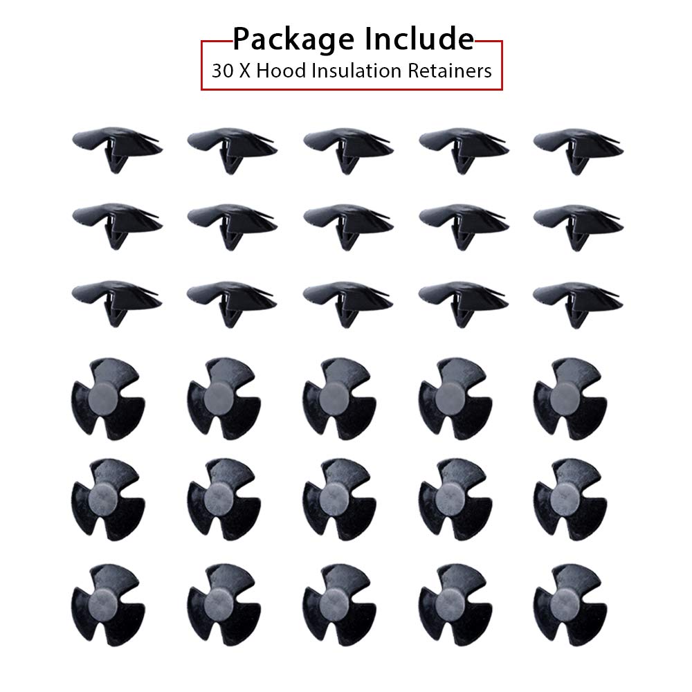 OTUAYAUTO 30pcs Hood Insulation Retainers - for Chrysler, Jeep, Dodge, Ram - Replace OEM 4878883AA LH LHS Nylon Clip