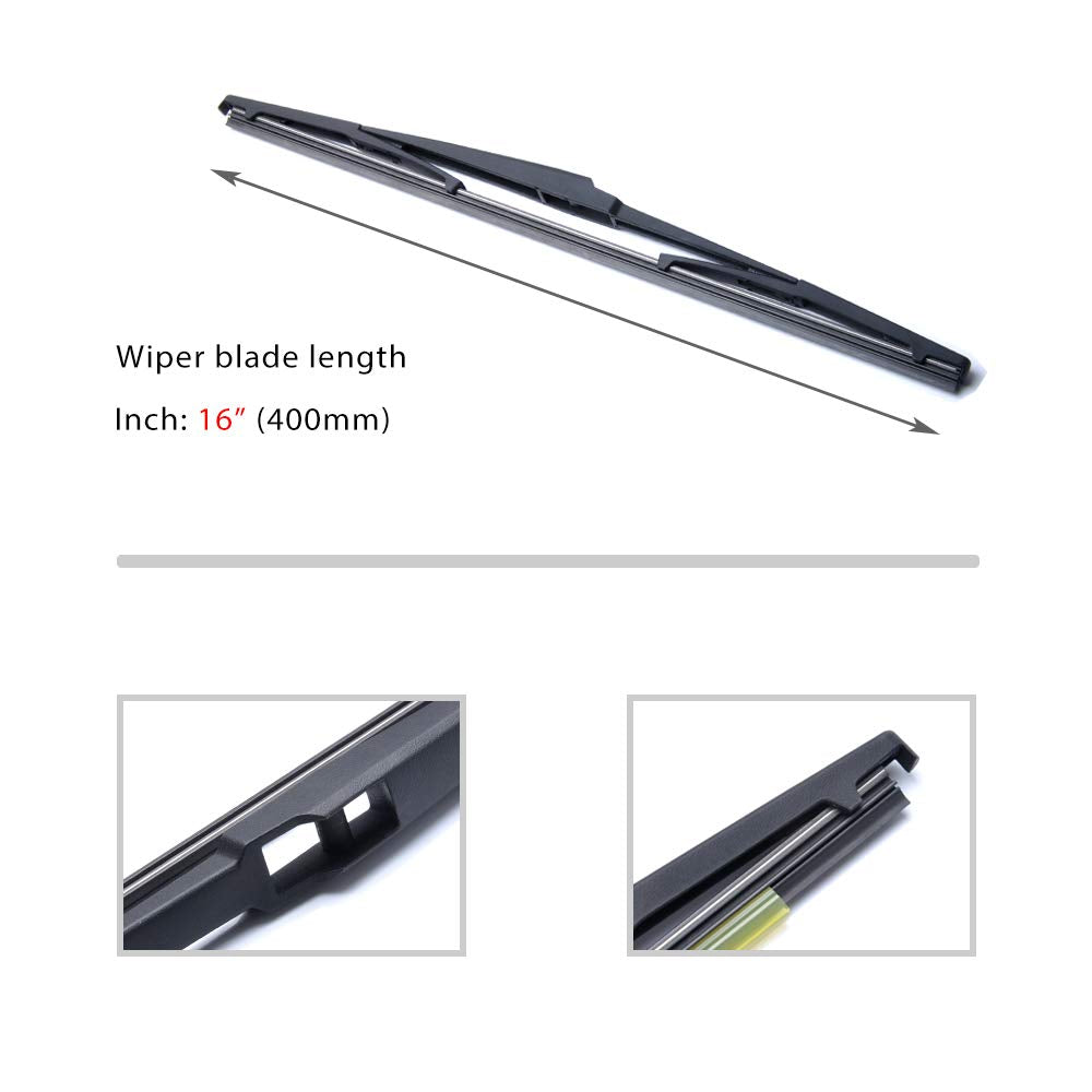 OTUAYAUTO Rear Windshield Wiper Blades - 2 Pieces of 16" Car Back Window Wiper - Replacement for Lexus GX460, GX470, RX350, RX450h | Toyota Prius, Sienna