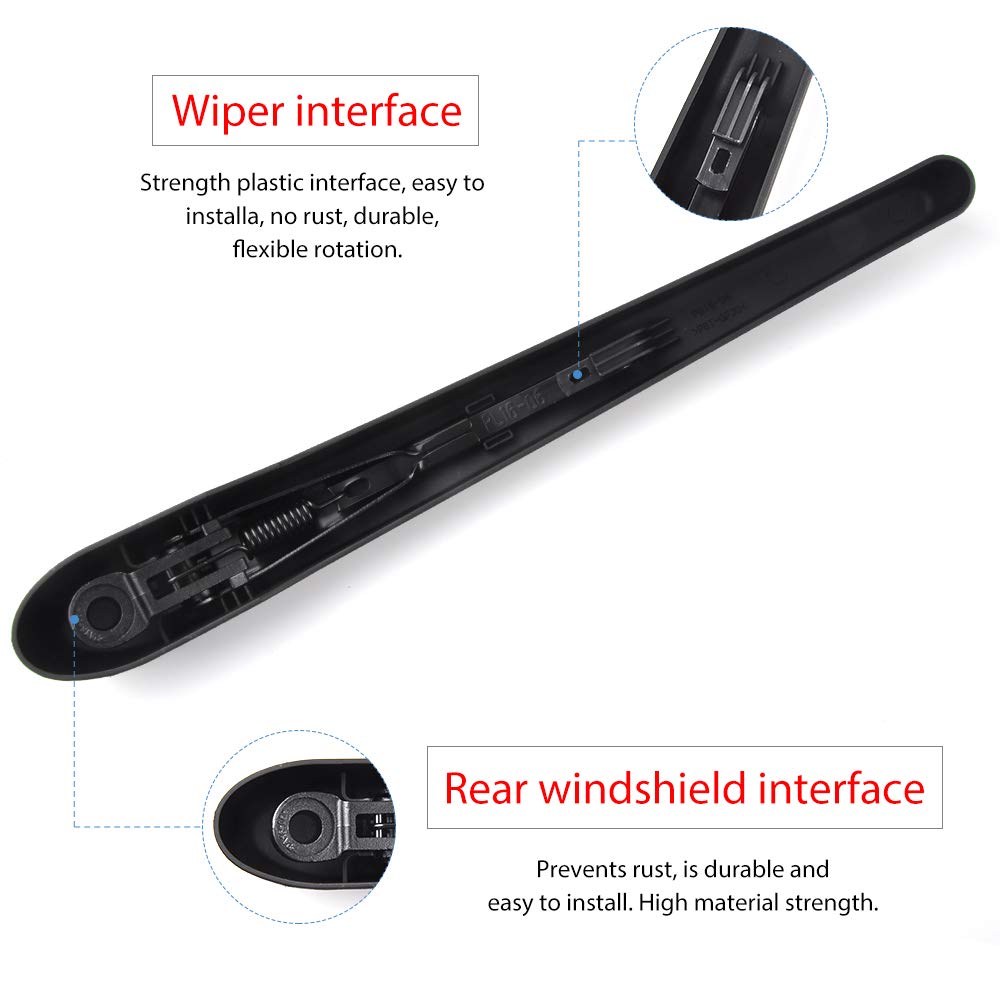 OTUAYAUTO 95915136 Rear Windshield Wiper Arm Blade Set - Replacement for Buick Encore 2012-2019, Chevrolet Trax 2013-2019, Opel Mokka 2013-2019