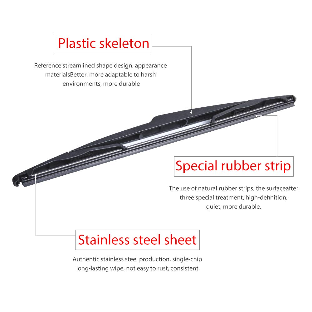 OTUAYAUTO Rear Windshield Wiper Blades - 2 Pieces of 14" Car Back Window Wiper - for Ford Edge, Lincoln MKX, Jaguar X-Type, Volvo XC60