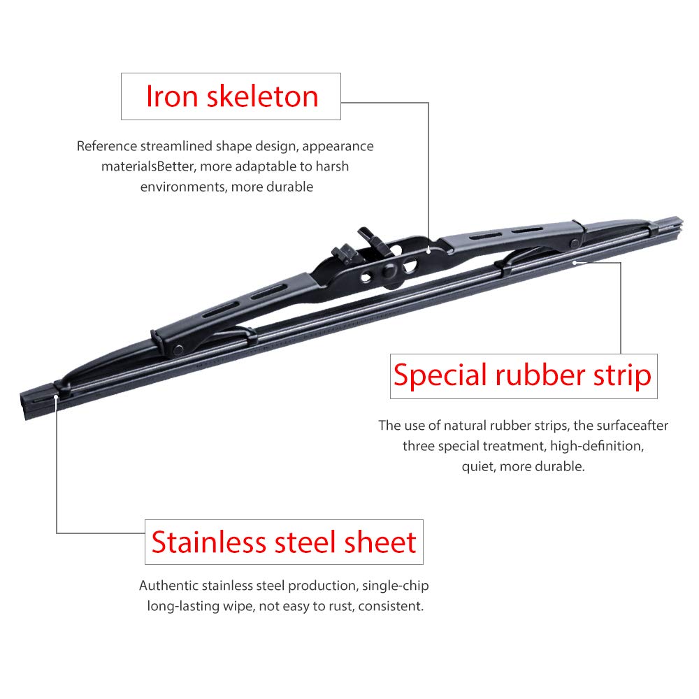 OTUAYAUTO 12 inch Rear Windshield Wiper Blades - Replacement for Cadillac SRX, Honda CRV, Kia Sportage (pack of 2)