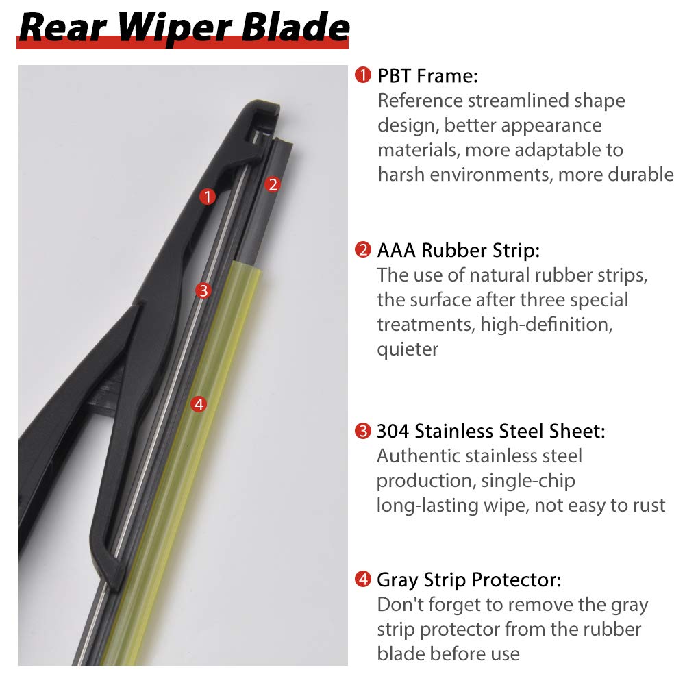 OTUAYAUTO Replacement for JEEP Renegade 2015 2016 2017, Rear Windshield Wiper Blades - Factory OEM Style: 68256590AA