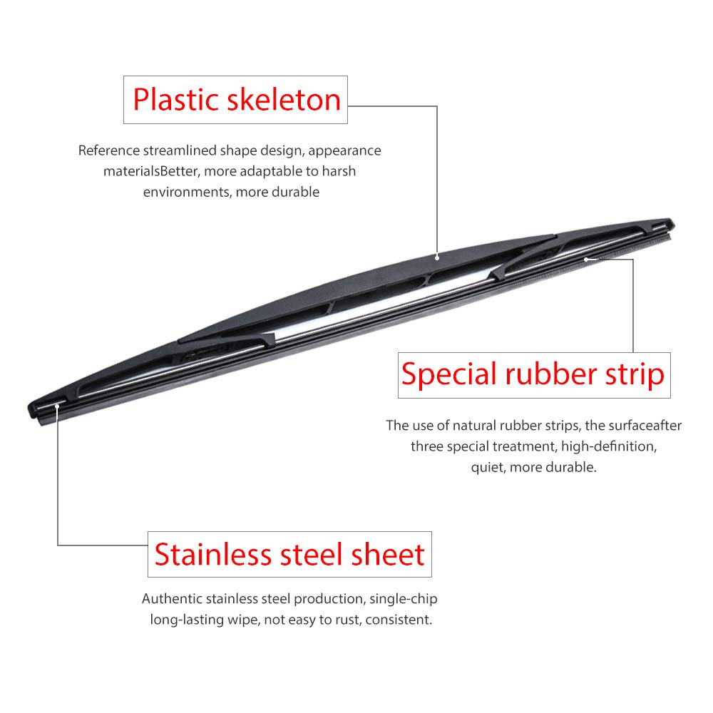 OTUAYAUTO Rear Windshield Wiper Blades - 2 Pieces of 16" Car Back Window Wiper - Replacement for Honda Odyssey 2005-2018, Subaru Impreza 2004-2014, Subaru Forester 2004-2005