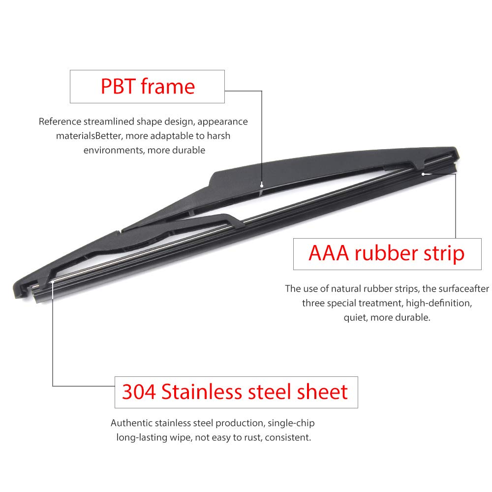 OTUAYAUTO 85242-42040 Rear Windshield Wiper Blades - Replacement for Toyota Rav4 2013-2017 - 2 Pieces of 10" Car Back Window Wiper blade