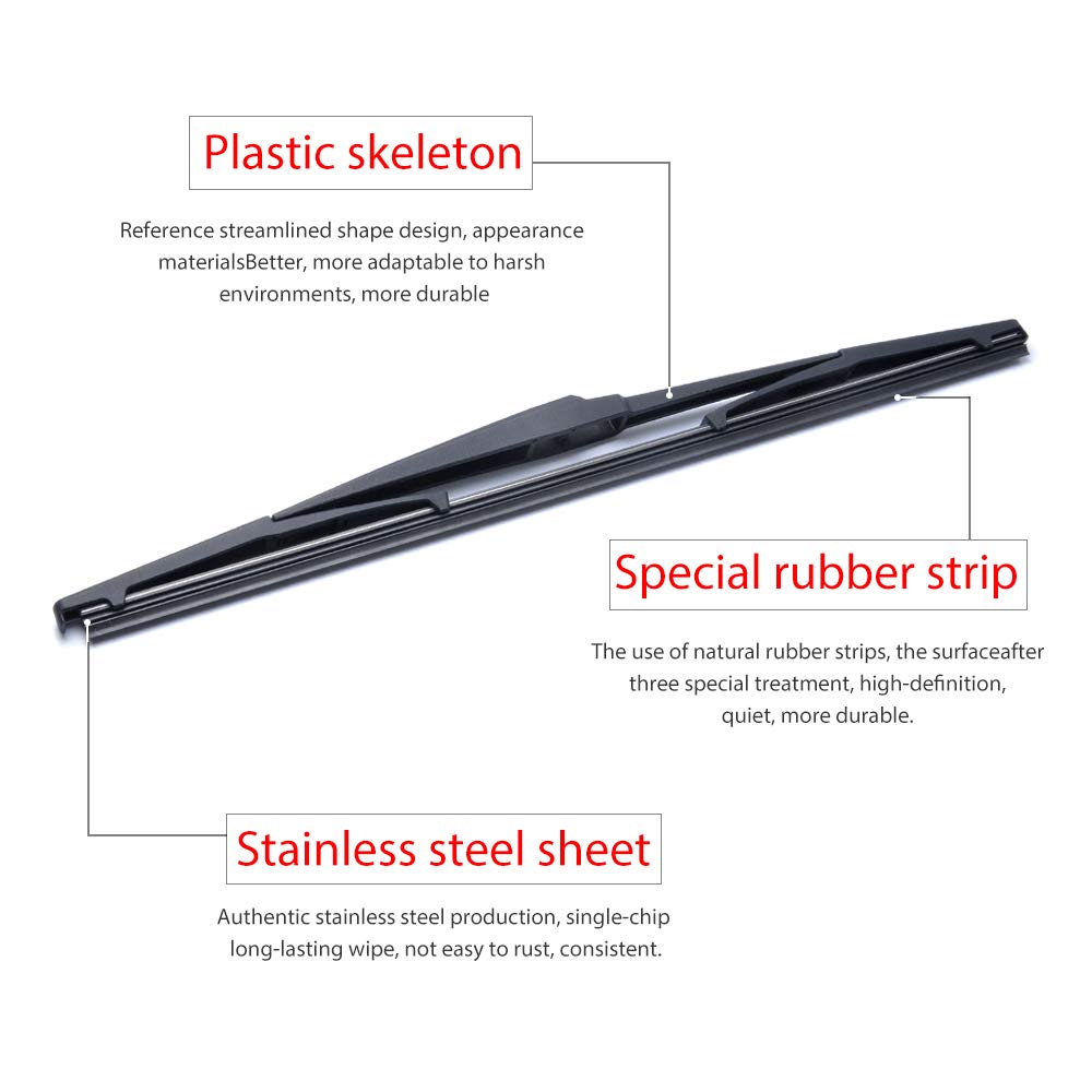 OTUAYAUTO Rear Windshield Wiper Blades - 2 Pieces of 16" Car Back Window Wiper - Replacement for Lexus GX460, GX470, RX350, RX450h | Toyota Prius, Sienna