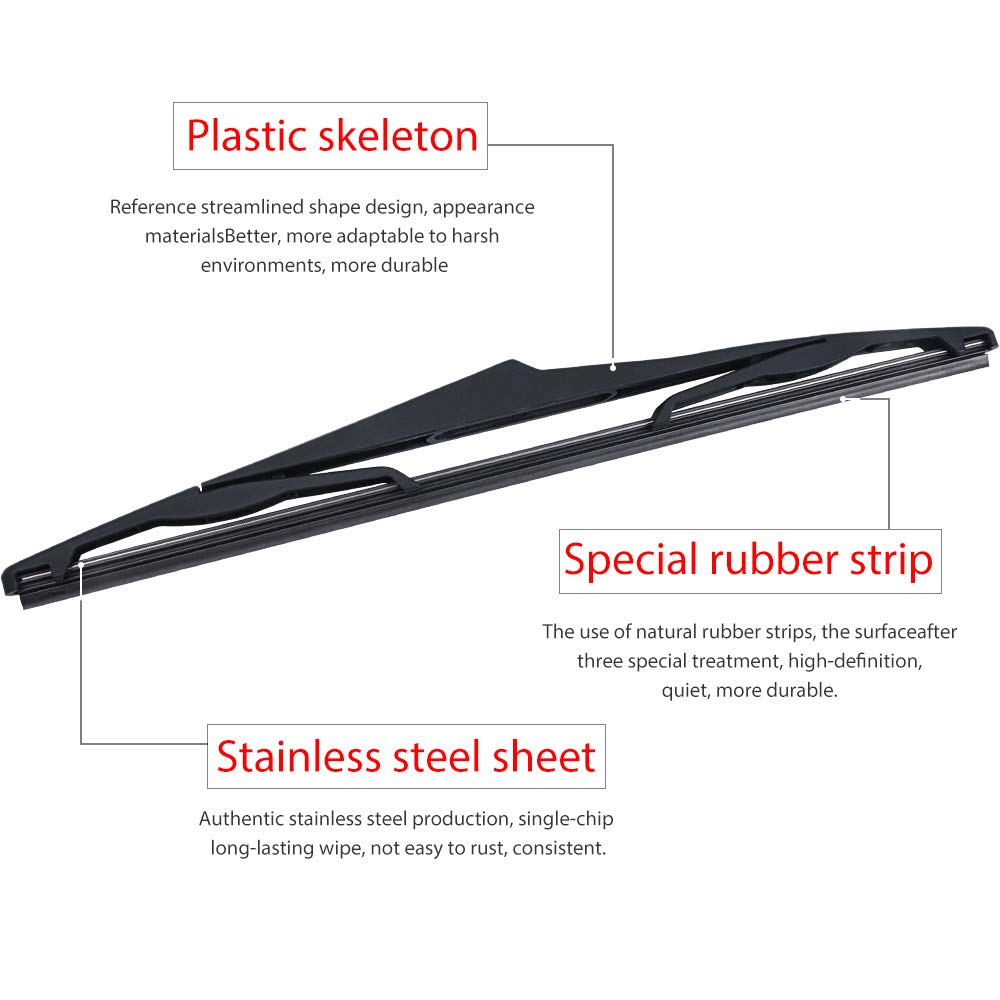 Replacement for Jeep Wrangler Rear Wiper Blade 13 inch - Fit 2007-2018 Vehicle, OEM# 68002490AB (pack of 2)