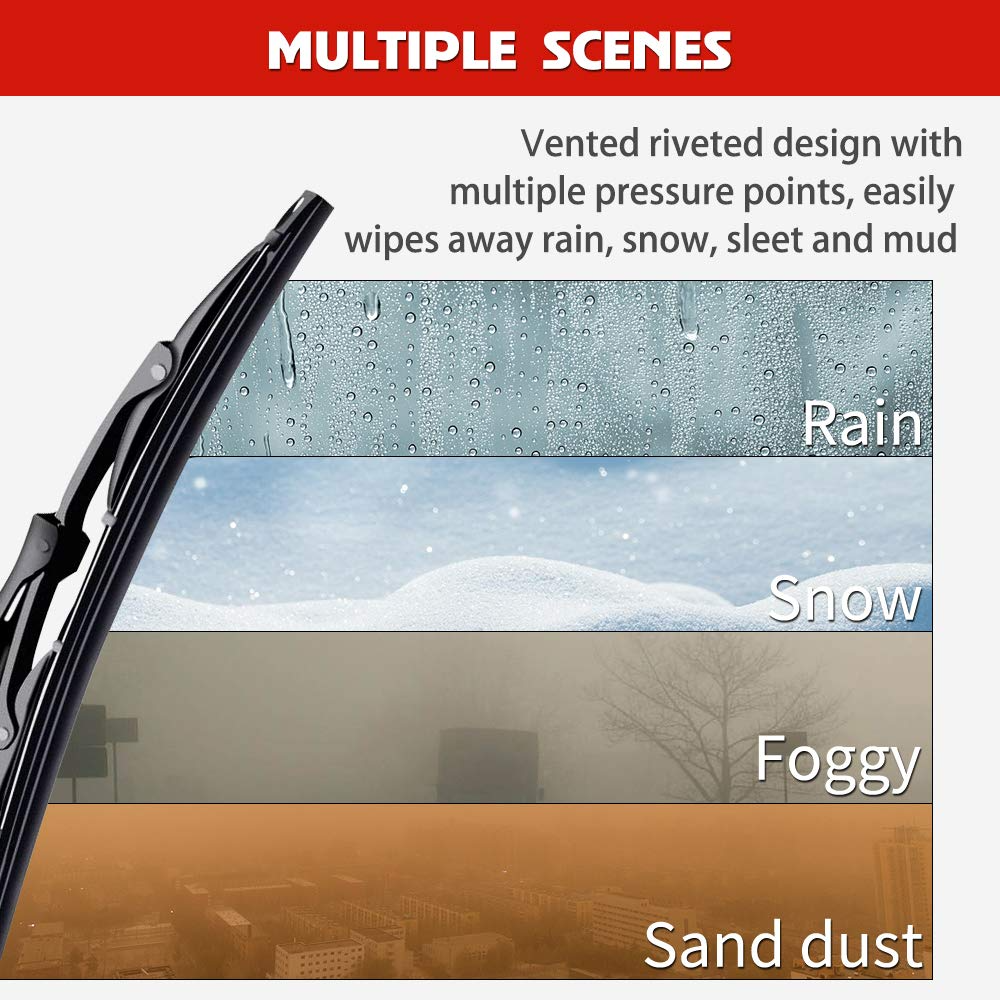 Replacement for Dodge Ram 1500, 2500, 3500, 4500 Windshield Wiper Blades - 22"+22" Front Window Wiper - fit 2009-2018 Vehicles - OTUAYAUTO Factory Aftermarket