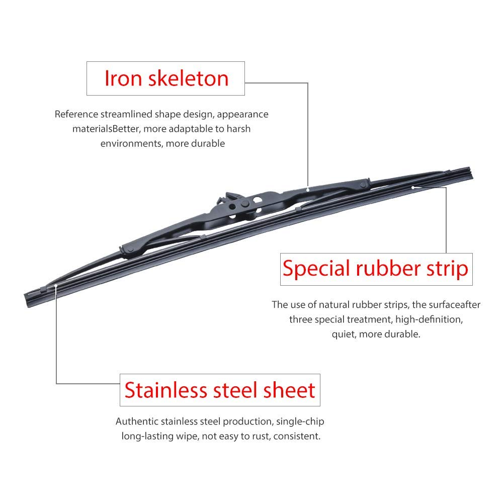 OTUAYAUTO 14" Rear Windshield Wiper Blade - Replacement for 2003-2010 Porsche Cayenne, 2008-2012 Jeep Liberty (Pack of 2)