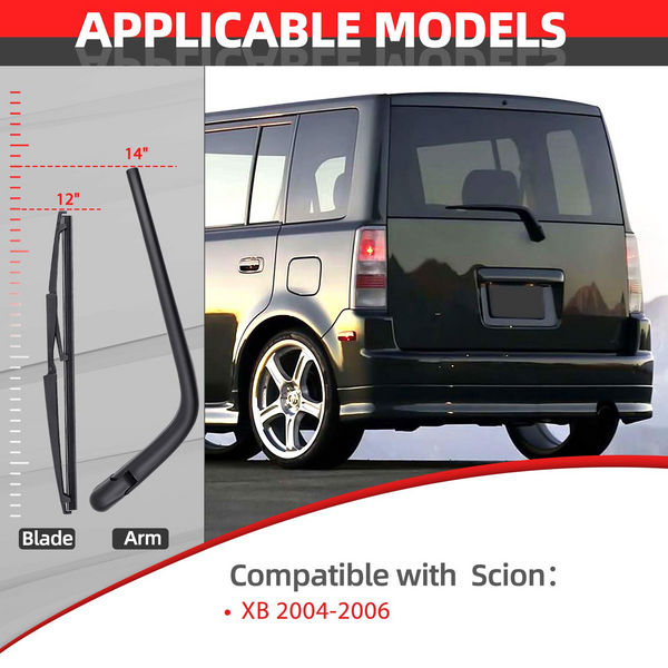 For SCION XB 20042006, Rear Windshield Wiper Back Arm Blade Set OTUAYAUTO
