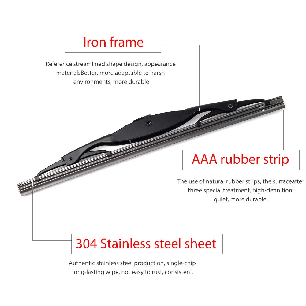 OTUAYAUTO 95915136 Rear Windshield Wiper Arm Blade Set - Replacement for Buick Encore 2012-2019, Chevrolet Trax 2013-2019, Opel Mokka 2013-2019