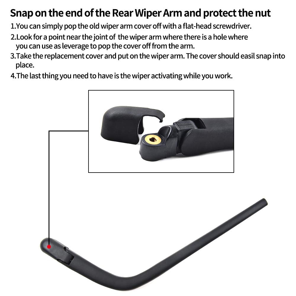 OTUAYAUTO 8524152010 Rear Wiper Arm Cap Cover - Replacement for 2004-2006 Scion XB - Rear Hatch Window Wiper Arm Cover