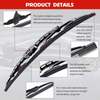 Replacement for Dodge Ram 1500, 2500, 3500, 4500 Windshield Wiper Blades - 22"+22" Front Window Wiper - fit 2009-2018 Vehicles - OTUAYAUTO Factory Aftermarket
