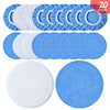 OTUAYAUTO Microfiber Polishing Bonnets 20Pcs - Orbital Buffer 5-6 inch Polisher Pad Cover - Car Waxing Applicator Bonnet