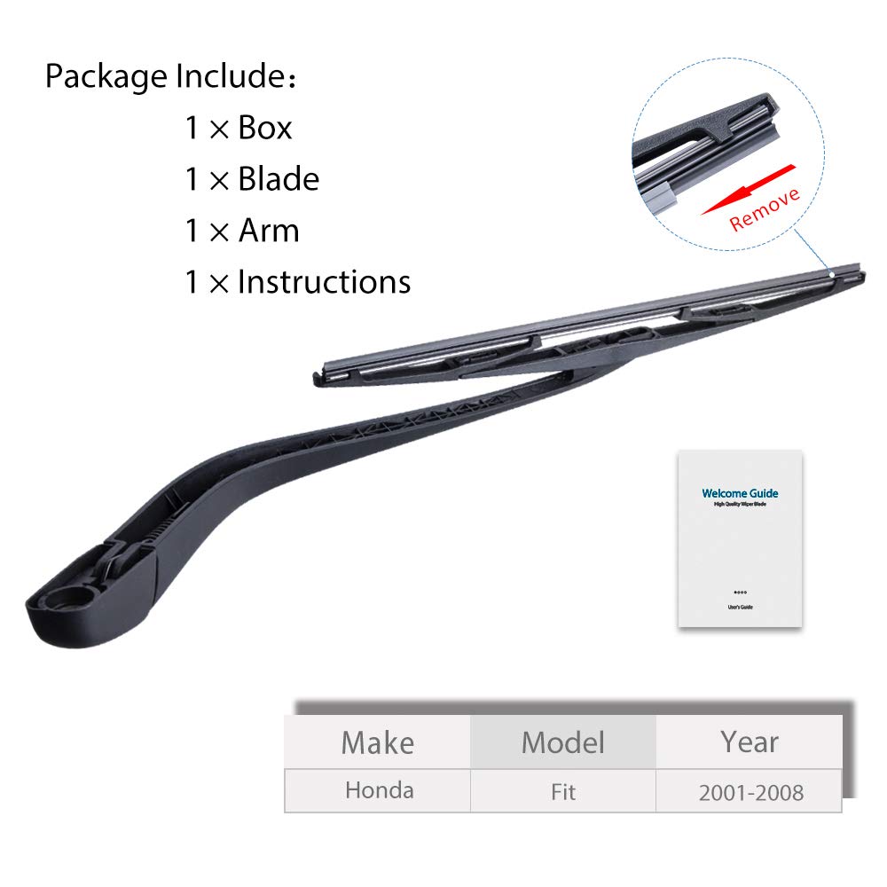 For Honda Fit 2001-2008, Rear Windshield Wiper Arm Blade Set - OTUAYAUTO Factory OEM Style