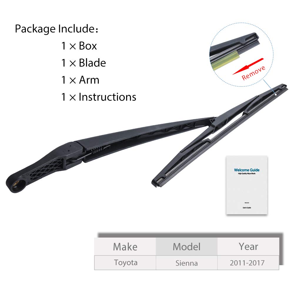 For Toyota Sienna 2011-2017 Vehicles, Rear Windshield Back Wiper Arm Blade Set - OTUAYAUTO Factory OEM Replacement 8524208020