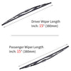 Replacement for 2007-2017 Wrangler Windshield Wiper Blades - 15"+15" Front Window Wiper - OTUAYAUTO Factory Aftermarket