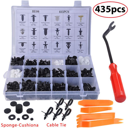 OTUAYAUTO 435 Pcs Car Retainer Clips & Plastic Fasteners Kit - 19 Most Popular Sizes, Door Bumper Trim Clip Rivets Push Pin Rivets Kit for GM Ford Toyota Honda Chrysler
