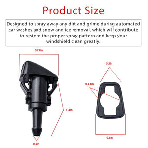 Windshield Washer Nozzles Kit, for Chrysler, Dodge, Jeep, Ram - OTUAYAUTO Washer Jet and Fluid Hose with Connector