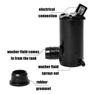 OTUAYAUTO QWP010 Windshield Washer Pump with Grommet for Acura / Honda / Suzuki