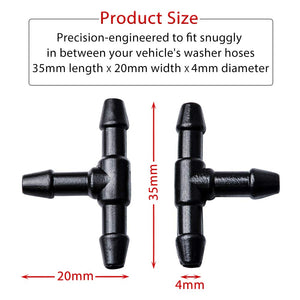 Windshield Washer Hose Connector, OTUAYAUTO Universal Windshield Wiper Hose T Connector (pack of 10)