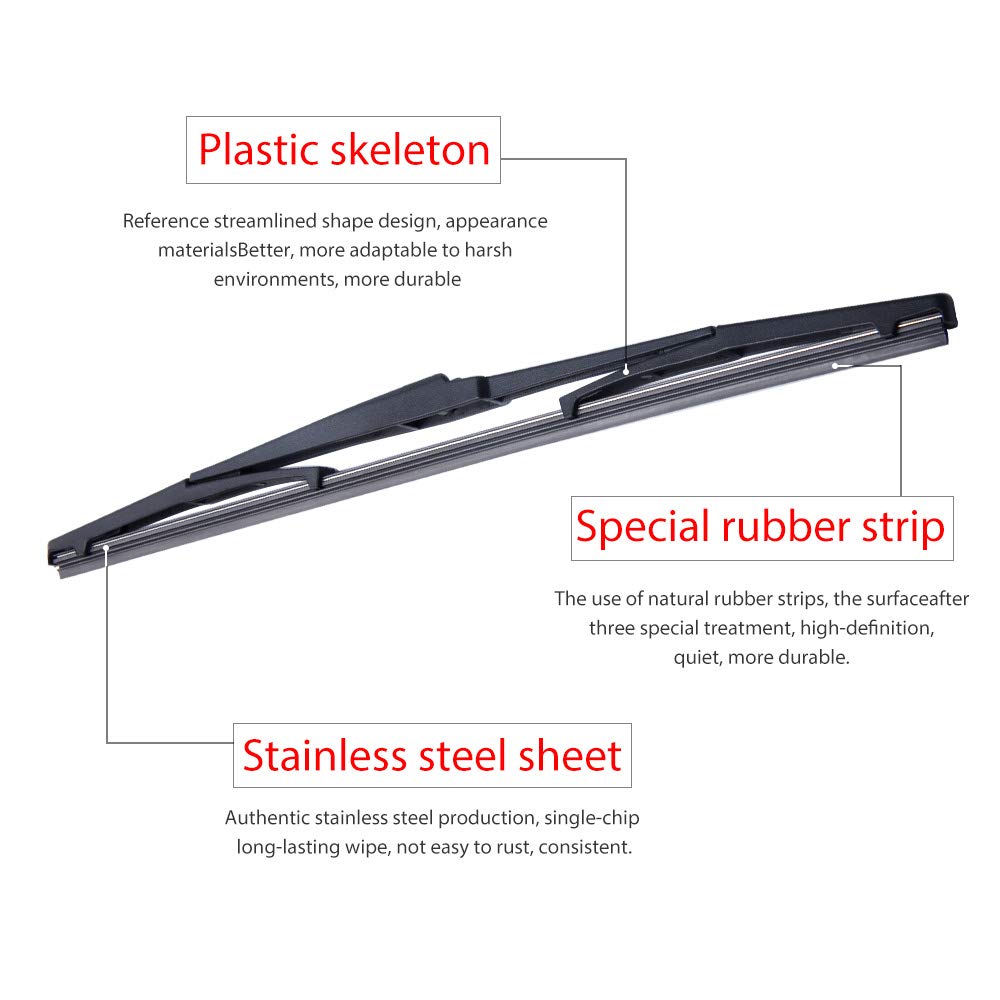 For Toyota Prius 2003-2009, Rear Windshield Wiper Arm Blade Set - OTUAYAUTO Factory OEM Style