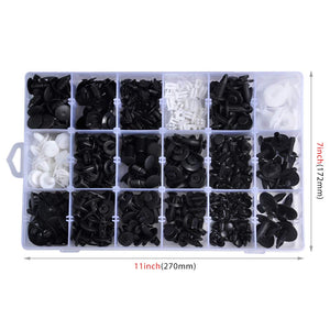 OTUAYAUTO 435 Pcs Car Retainer Clips & Plastic Fasteners Kit - 19 Most Popular Sizes, Door Bumper Trim Clip Rivets Push Pin Rivets Kit for GM Ford Toyota Honda Chrysler