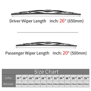 Replacement for Acura MDX Windshield Wiper Blades - 26"+20" Front Window Wiper - fit 2014-2016 Vehicles - OTUAYAUTO Factory Aftermarket