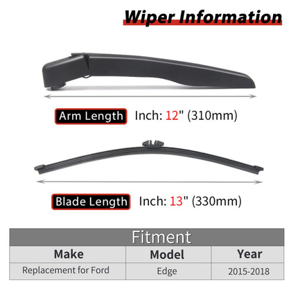 Replacement for Ford Edge 2015-2018, Rear Windshield Wiper Arm Blade Set - OTUAYAUTO Factory OEM Style FT4Z17526A