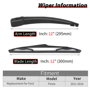 OTUAYAUTO BE8Z17526C Rear Windshield Wiper Arm Blade Set, For Ford Fiesta 2011-2016