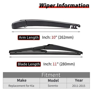 OTUAYAUTO Rear Wiper Back Arm Blade Set for KIA SORENTO 2011-2015 OE: 988152P000