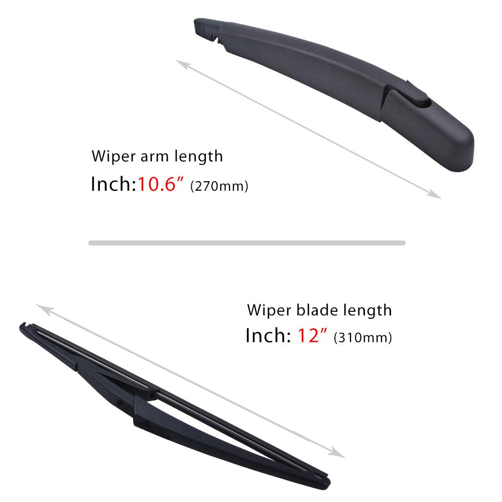 Replacement for Mercedes-Benz ML350 2007-2015, Rear Windshield Wiper Arm Blade Set - Factory OEM Style: A1698201745
