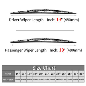 Compatible with Nissan Pathfinder Windshield Wiper Blades - 19"+19" Front Window Wiper - fit 1987-1995 Vehicles - OTUAYAUTO Factory Aftermarket