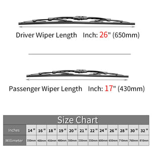 Compatible with Subaru Outback Windshield Wiper Blades - 26"+17" Front Window Wiper - fit 2015-2018 Vehicles - OTUAYAUTO Factory Aftermarket
