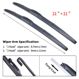 Replacement for 1999-2010 Grand Cherokee Windshield Wiper Blades - 21" + 21" Front Window Wiper - OTUAYAUTO Factory Aftermarket