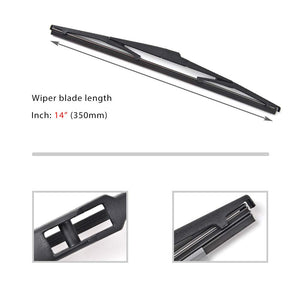 OTUAYAUTO Rear Windshield Wiper Blades - 2 Pieces of 14" Car Back Window Wiper - Replacement for Toyota Corolla, Jeep Cherokee, Scion XB, Mazda 3, Hyundai Accent Tucson Santa Fe, Kia Rio