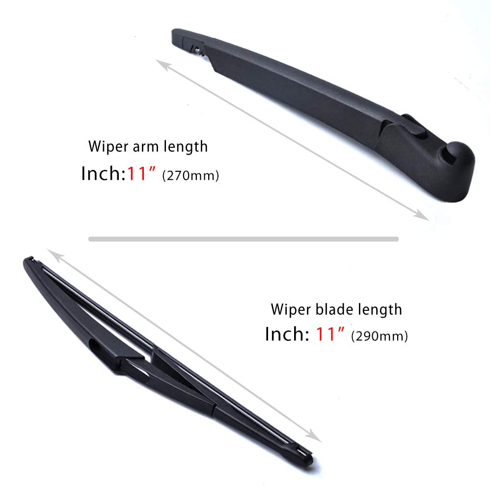 Replacement for Mini Cooper R50 R53 2004 2005 2006 Vehicles, Rear Windshield Back Wiper Arm Blade Set - OTUAYAUTO Factory OEM 61627129279