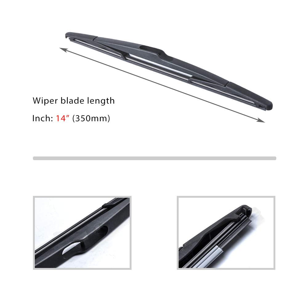 OTUAYAUTO Rear Windshield Wiper Blades - 2 Pieces of 14" Car Back Window Wiper - for Ford Edge, Lincoln MKX, Jaguar X-Type, Volvo XC60