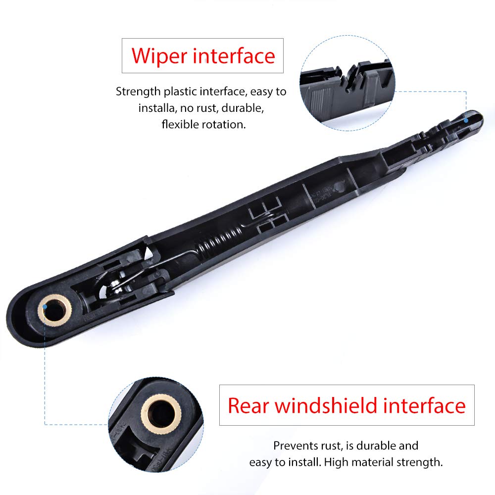 Replacement for Mini Cooper S R50 R53 2001-2004 Vehicles, Rear Windshield Back Wiper Arm Blade Set - OTUAYAUTO Factory OEM 61627079943