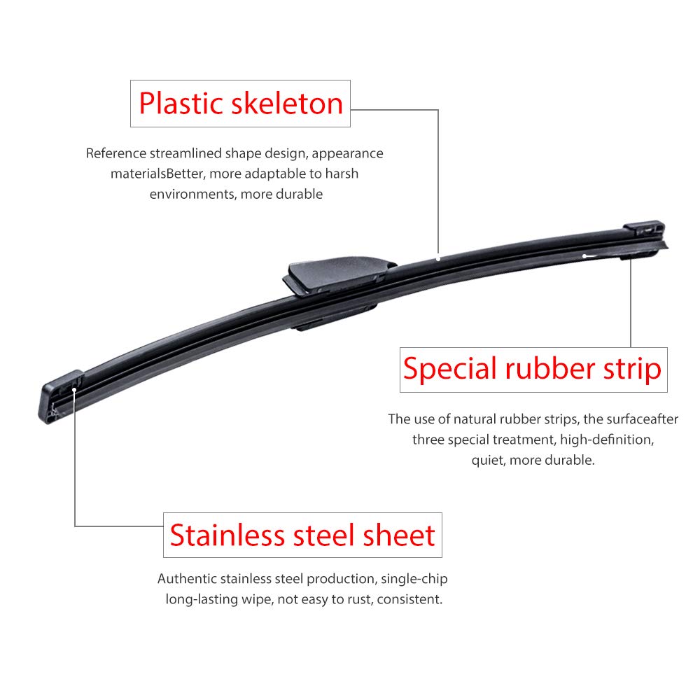 Replacement for Hyundai Elantra GT, I30 2012-2017 Vehicles, Rear Windshield Back Wiper Arm Blade Set - OTUAYAUTO Factory OEM Replacement 98811A5000