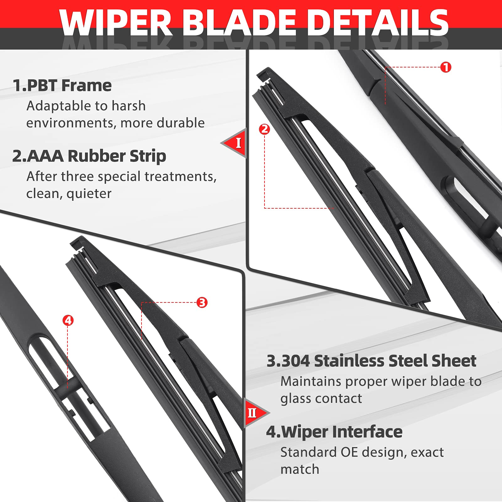 OTUAYAUTO 76720STXA01 Rear Wiper Arm Blade Kit - Replacement for Acura MDX 2014-2017