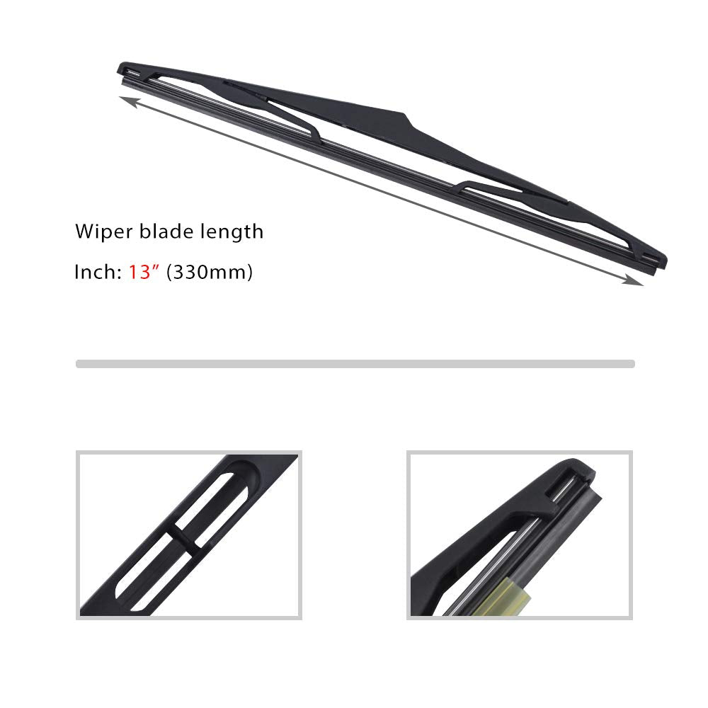 Replacement for Jeep Wrangler Rear Wiper Blade 13 inch - Fit 2007-2018 Vehicle, OEM# 68002490AB (pack of 2)