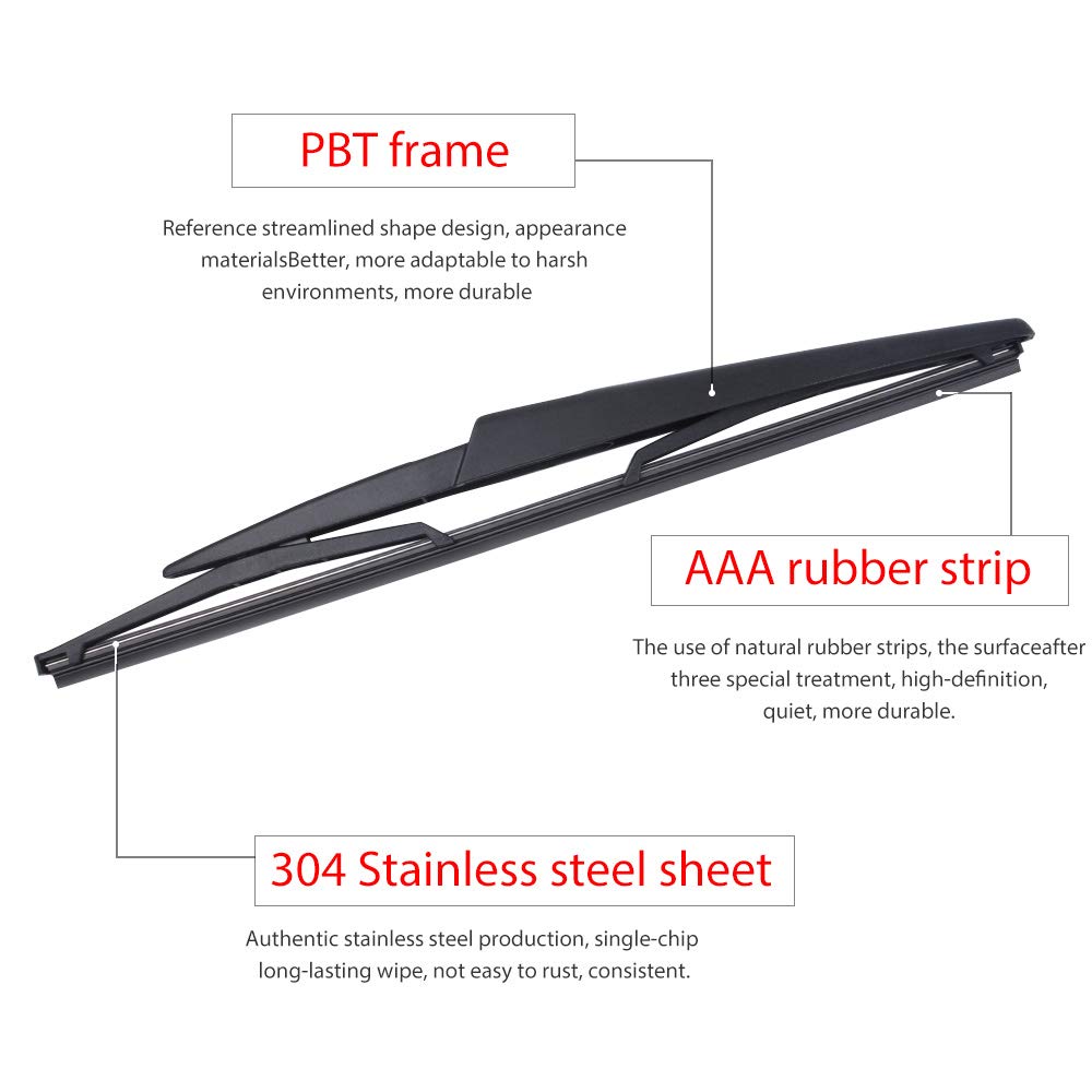 OTUAYAUTO Rear Wiper Arm Blade Set - Replacement for Volvo XC90 2003-2006 - OE: 8659502