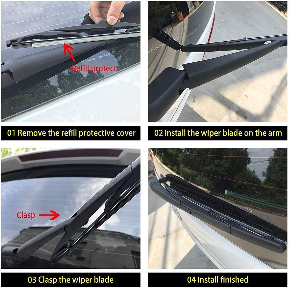 OTUAYAUTO 12 inch Rear Windshield Wiper Blades - Replacement for Cadillac SRX, Honda CRV, Kia Sportage (pack of 2)