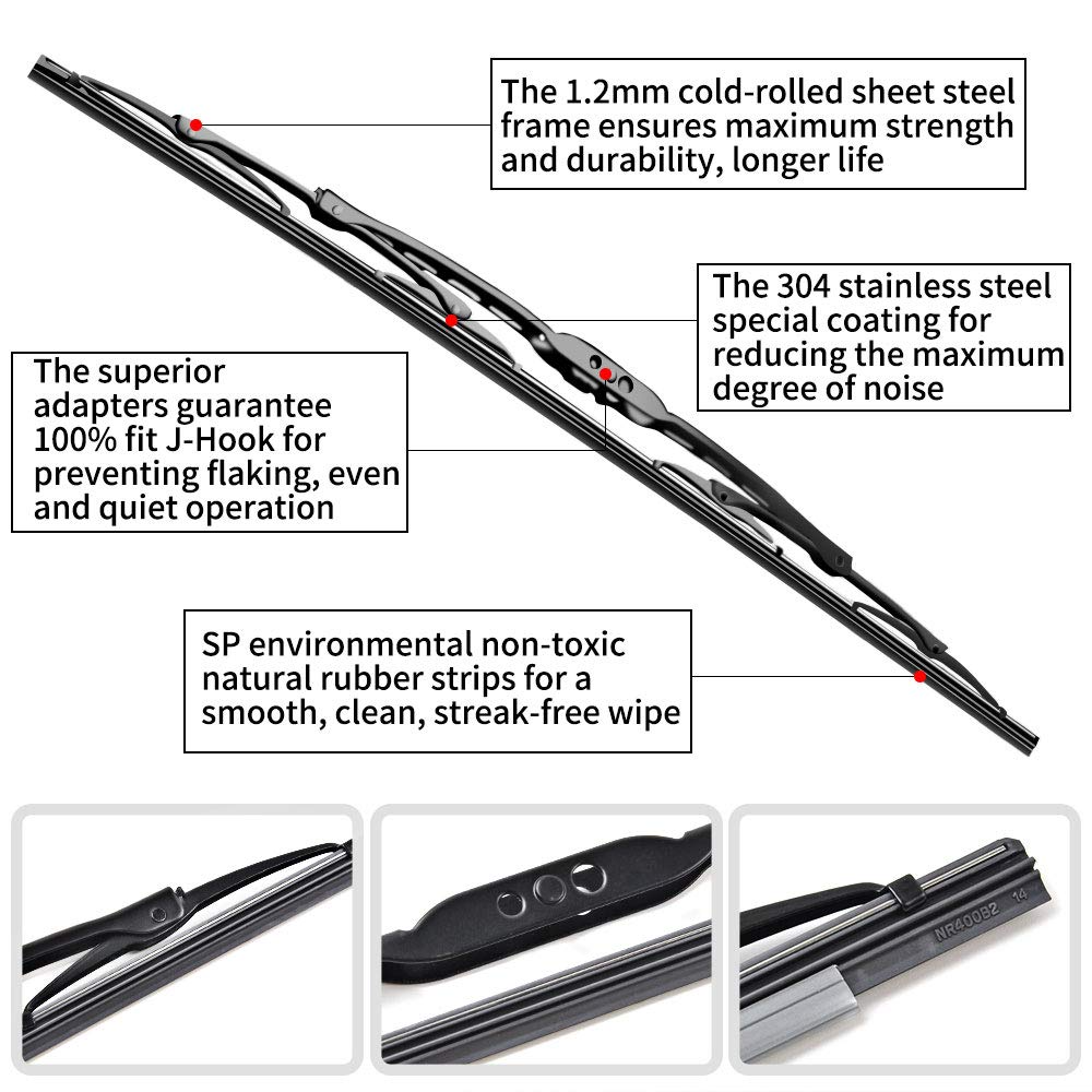 Replacement for Dodge Ram 1500, 2500, 3500, 4500 Windshield Wiper Blades - 24"+24" Front Window Wiper - fit 2002-2008 Vehicles - OTUAYAUTO Factory AftermarketAUTO Factory Aftermarket